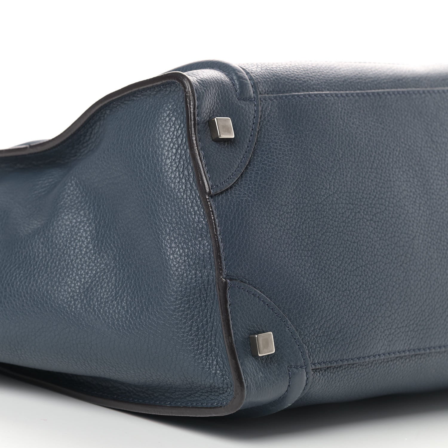 Celine Drummed Calfskin Mini Luggage Blue 6 of 11