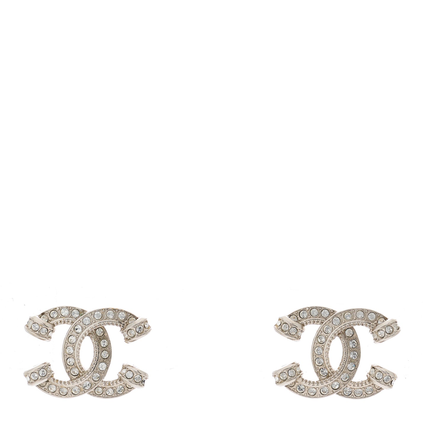 Crystal CC Earrings Silver