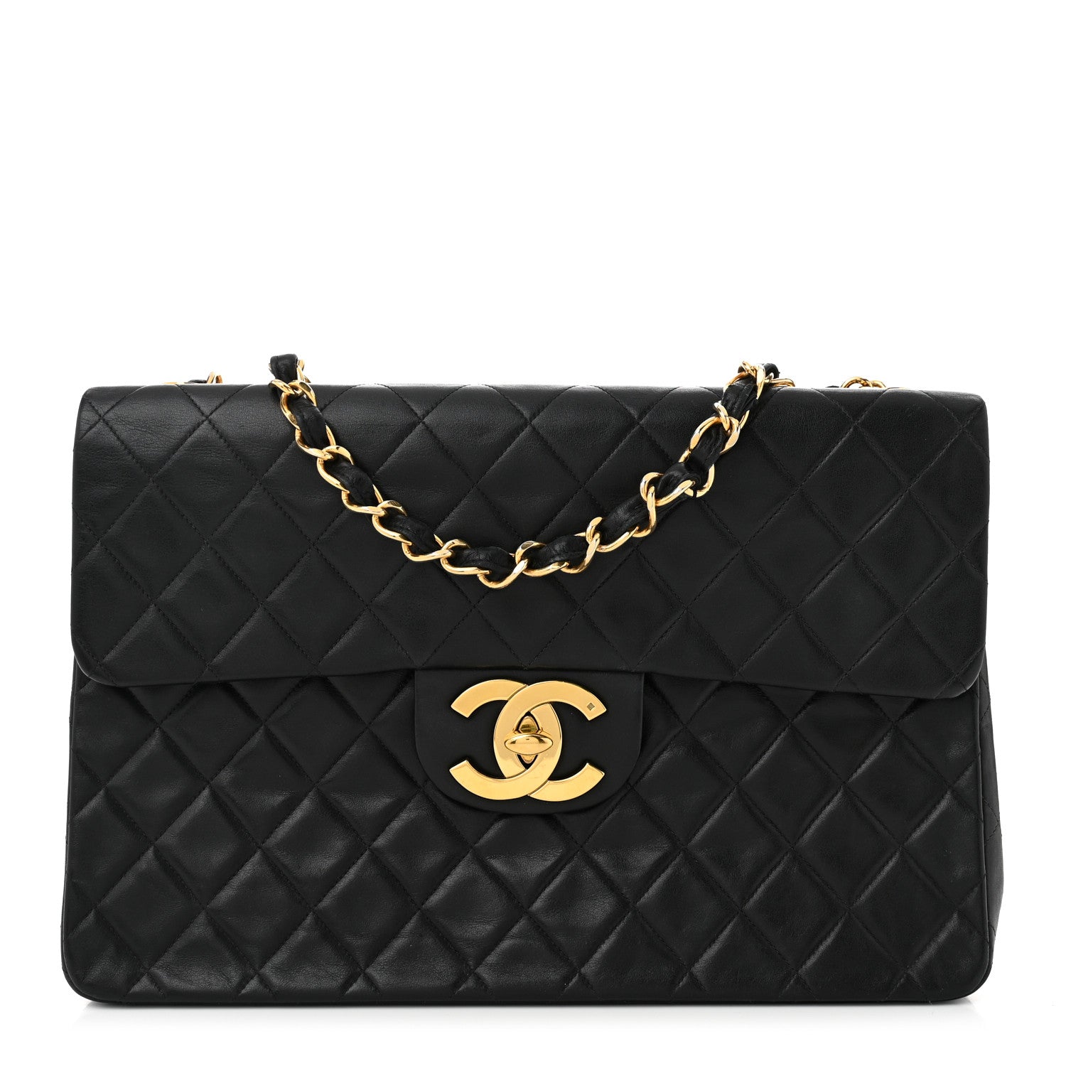 Chanel Lambskin Quilted XL Jumbo Single Flap Black 1 of 10