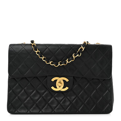 Chanel Lambskin Quilted XL Jumbo Single Flap Black 1 of 10