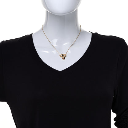 Van Cleef & Arpels 18K Yellow Gold Diamond Mini Frivole 3 Flowers Pendant Necklace 2 of 6