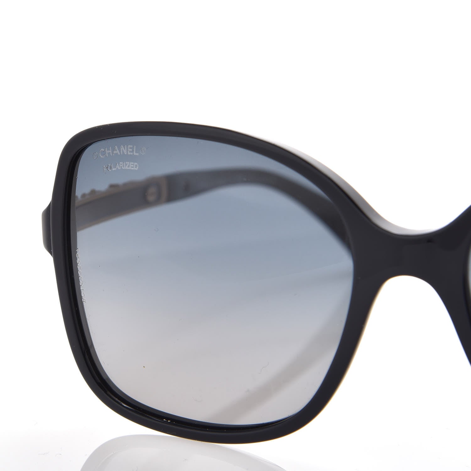 Chanel Acetate Polarized Bijou Square Sunglasses 5355 Black 7 of 9