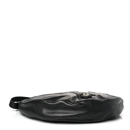Versace Calfskin Large Repeat Zip Hobo Black 4 of 8