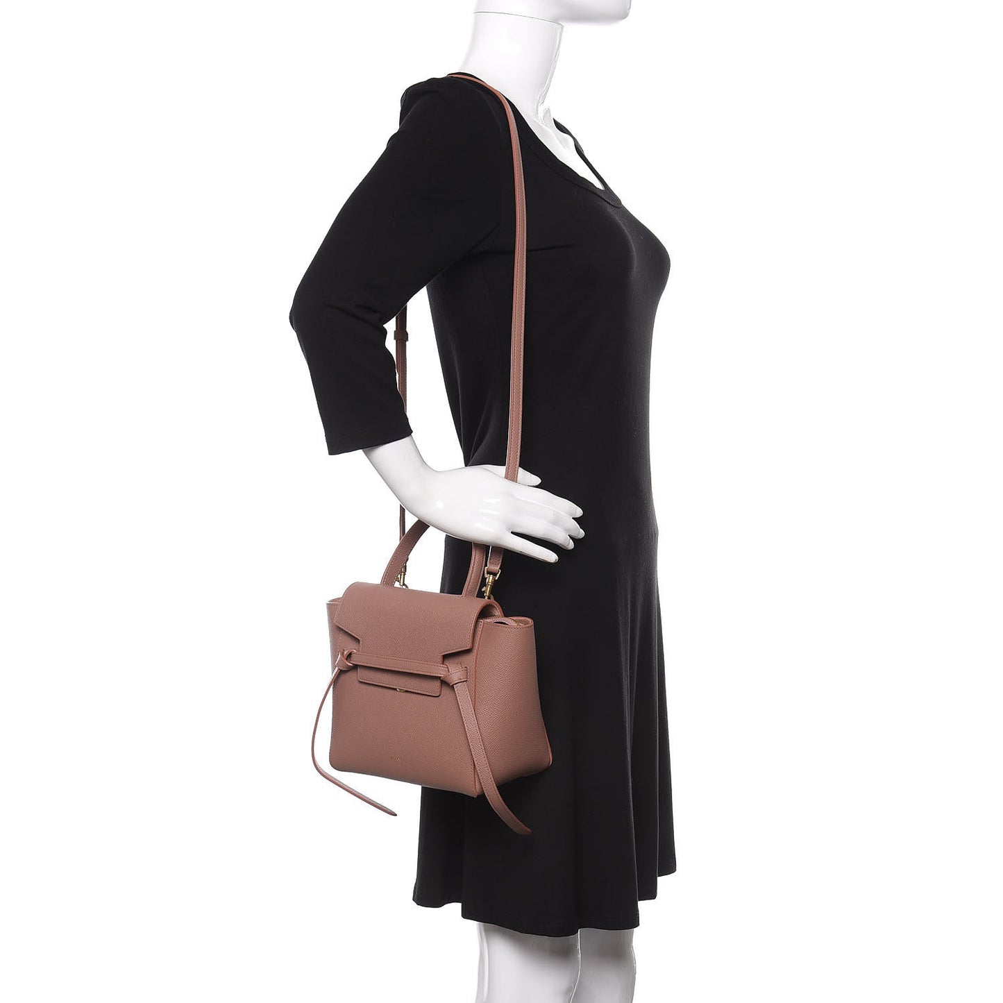 Grained Calfskin Nano Belt Bag Antique Rose