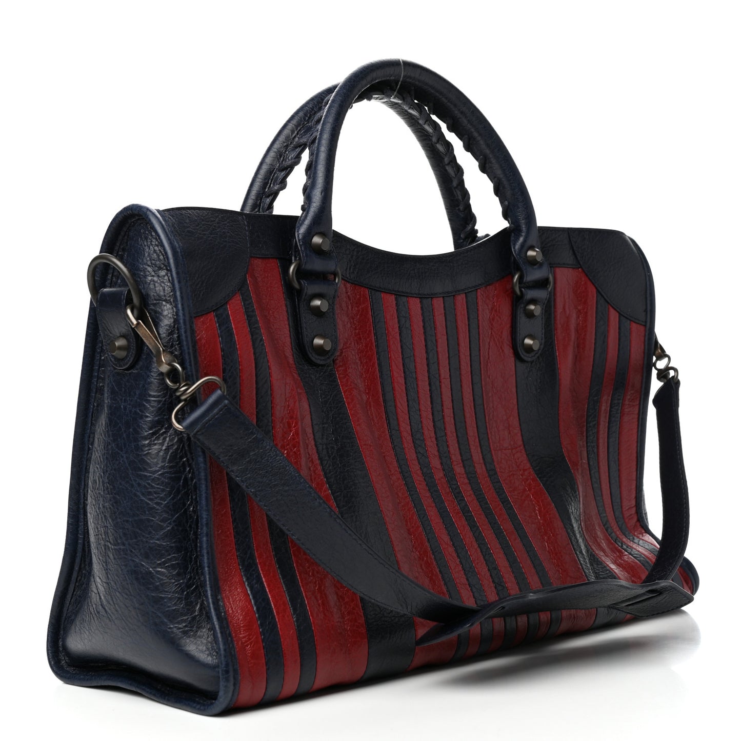 Cuir Arena Striped Classic Hardware City Bleu Nuit Rouge