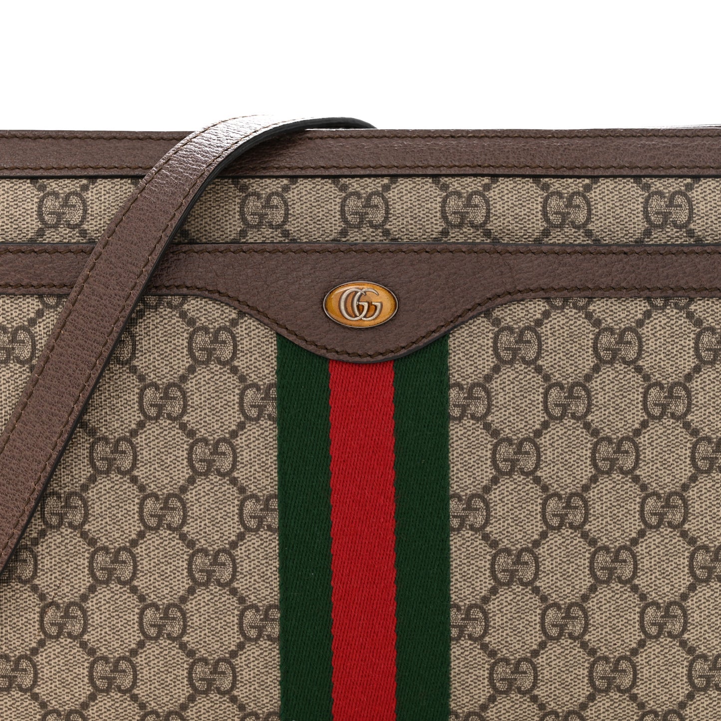 GG Supreme Monogram Web Medium Ophidia Shoulder Bag Beige New Acero