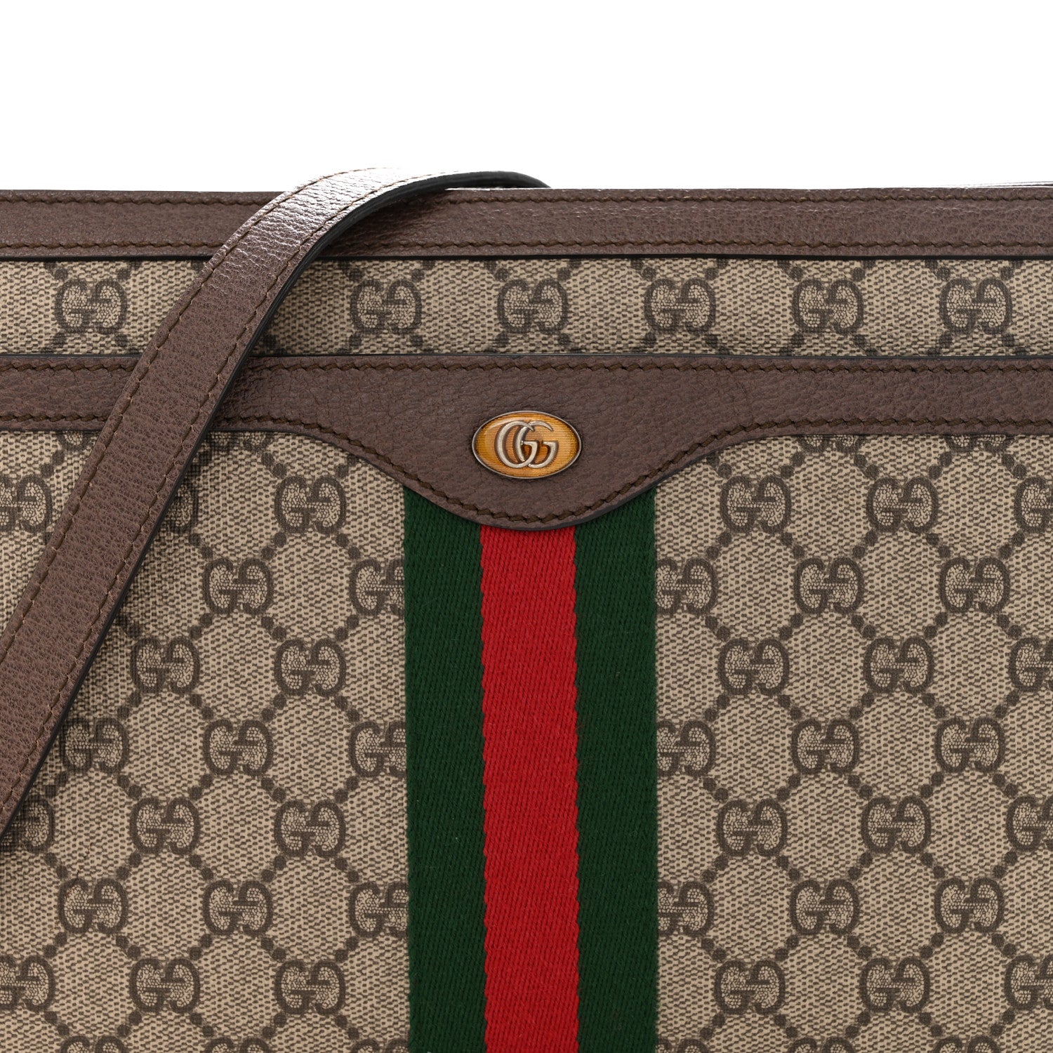 Gucci GG Supreme Monogram Web Medium Ophidia Shoulder Bag Beige New Acero 10 of 17