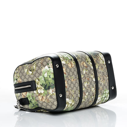 Gucci GG Supreme Monogram Blooms Medium Duffle Beige New Military Black 4 of 7