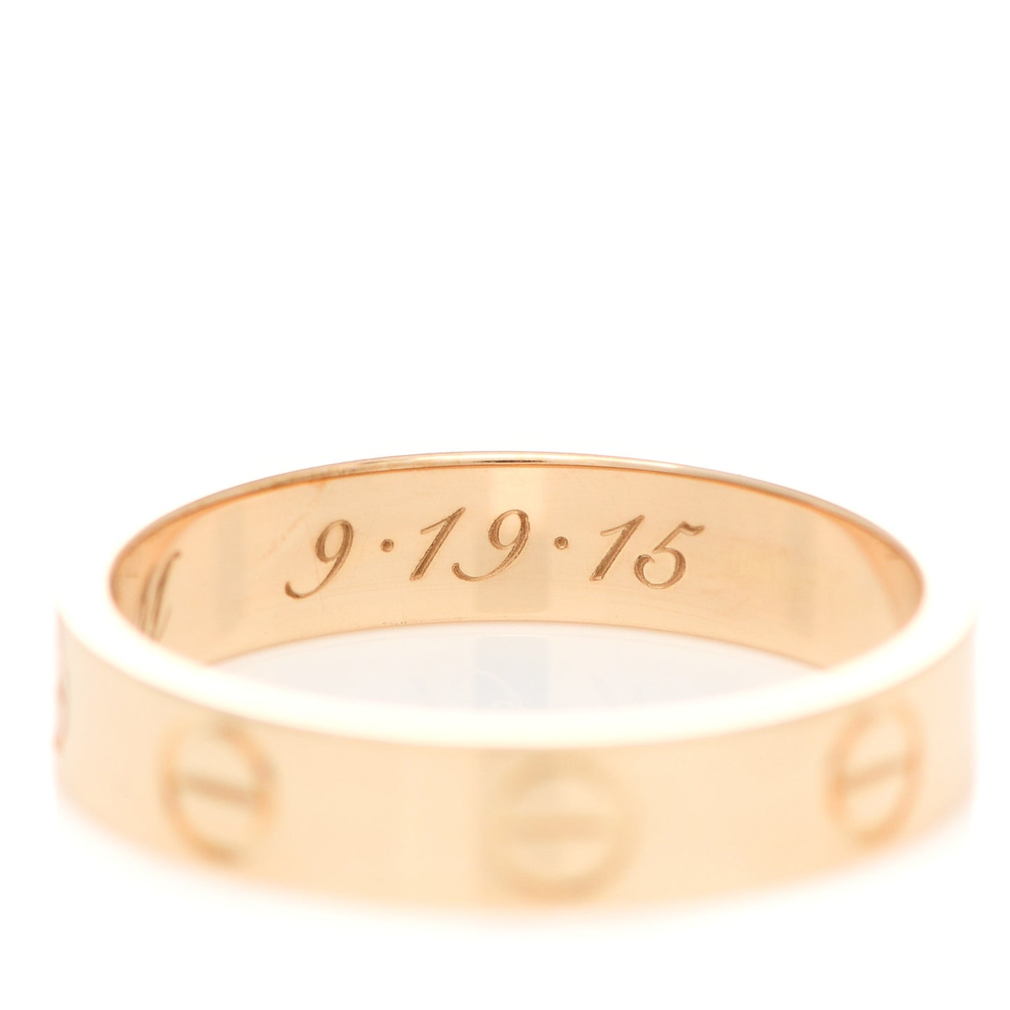 18K Yellow Gold 3.5mm LOVE Wedding Band Ring 50 5.25