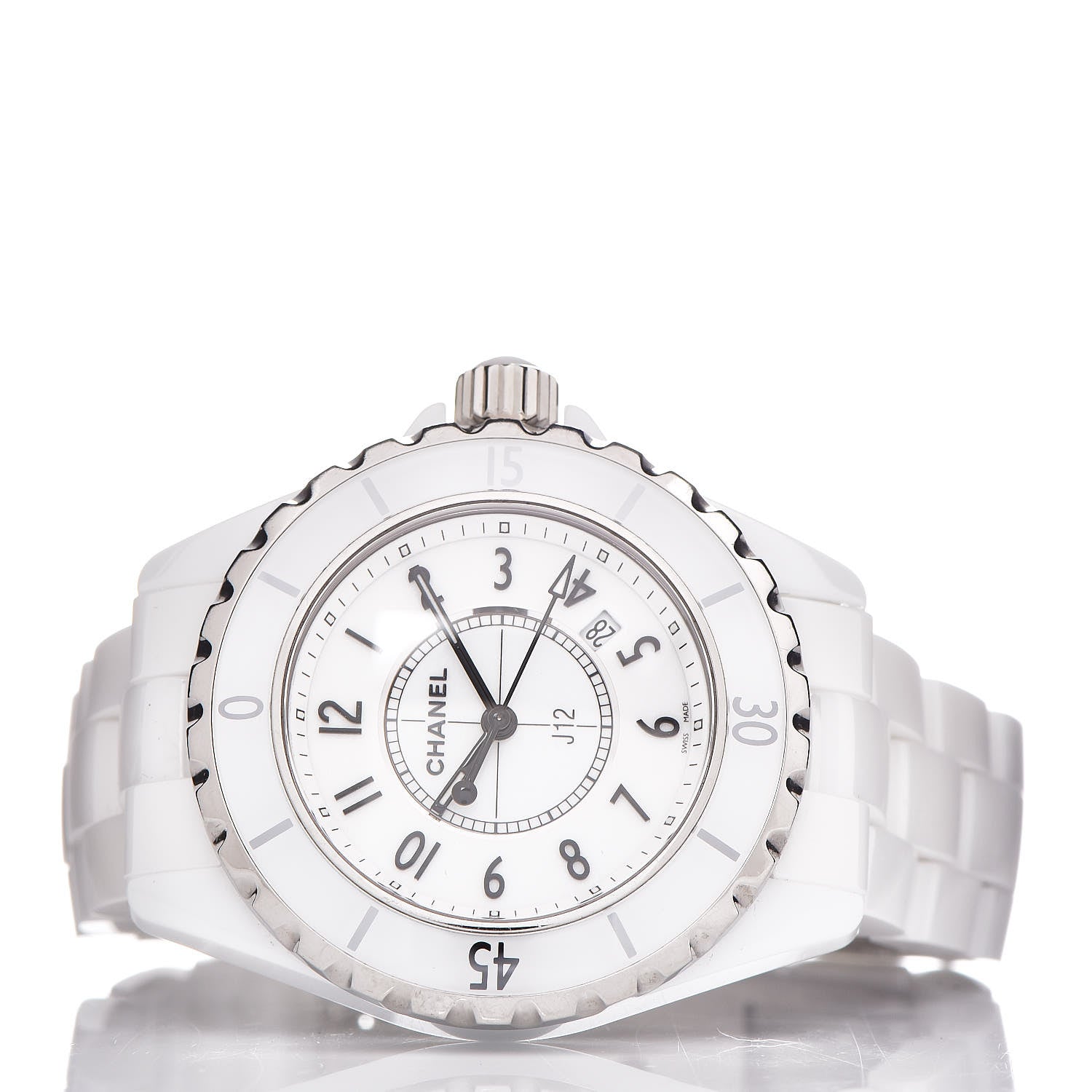 Chanel Stainless Steel Ceramic 33mm J12 Quartz Watch White 3 of 6