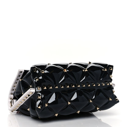Valentino Garavani PVC Candystud Top Handle Bag Black White 4 of 9