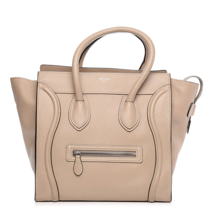 Celine Drummed Calfskin Mini Luggage Dune 1 of 14