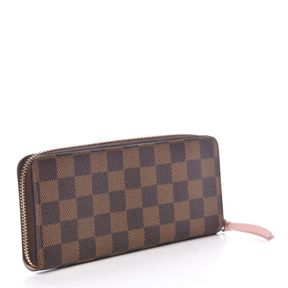Louis Vuitton Damier Ebene Clemence Wallet Rose Ballerine 3 of 8