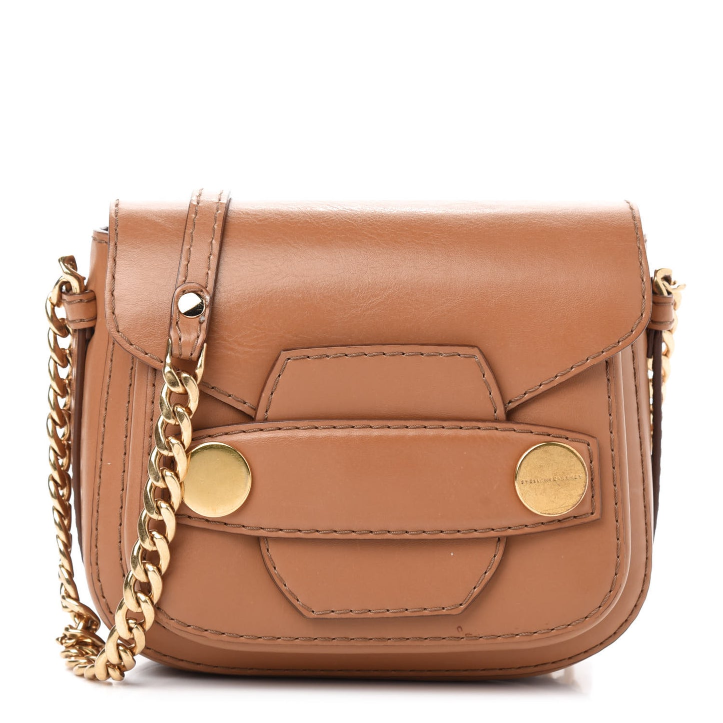 Eco Alter Nappa Popper Shoulder Bag Camel
