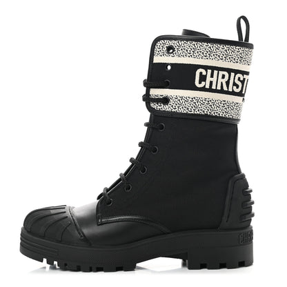 Christian Dior Calfskin Technical Fabric D-Major Ankle Boots 37 Black White 1 of 8