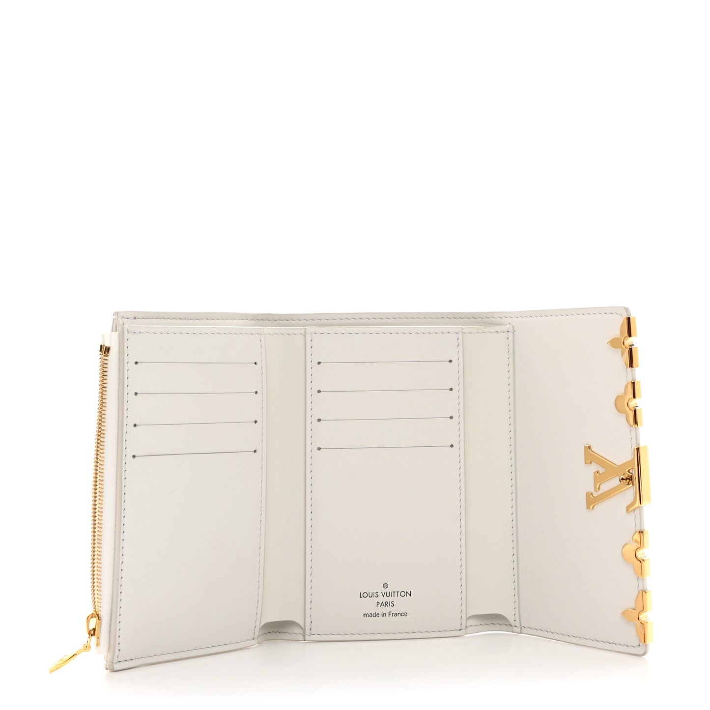 Taurillon Capucines Compact Wallet White