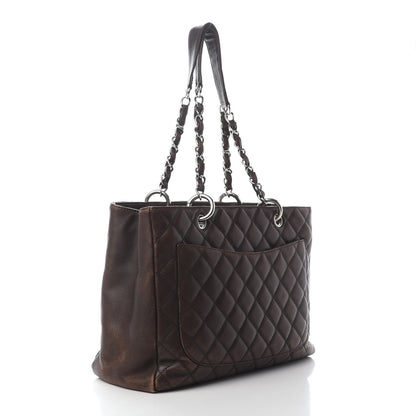 Chanel Caviar Quilted Grand Shopping Tote GST Dark Brown 3 of 14