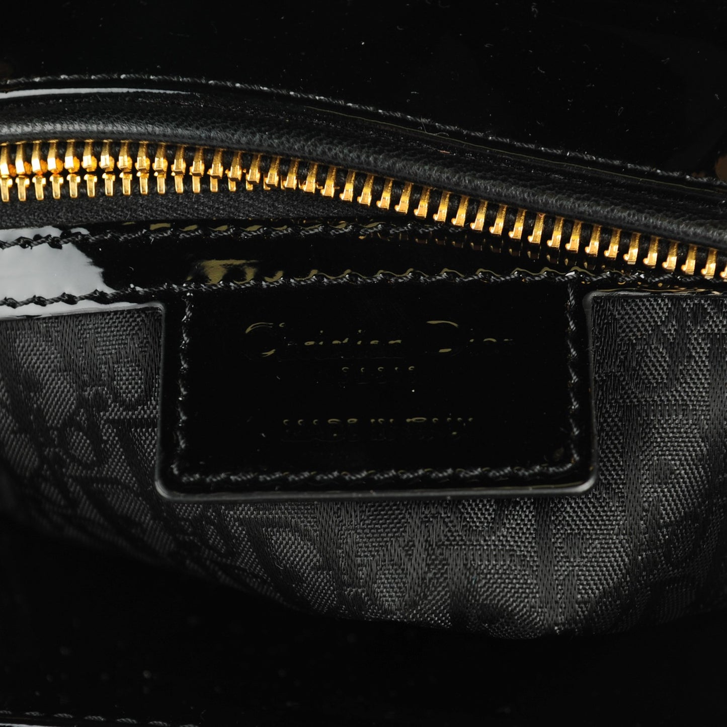 Patent Cannage Large Lady Dior Black