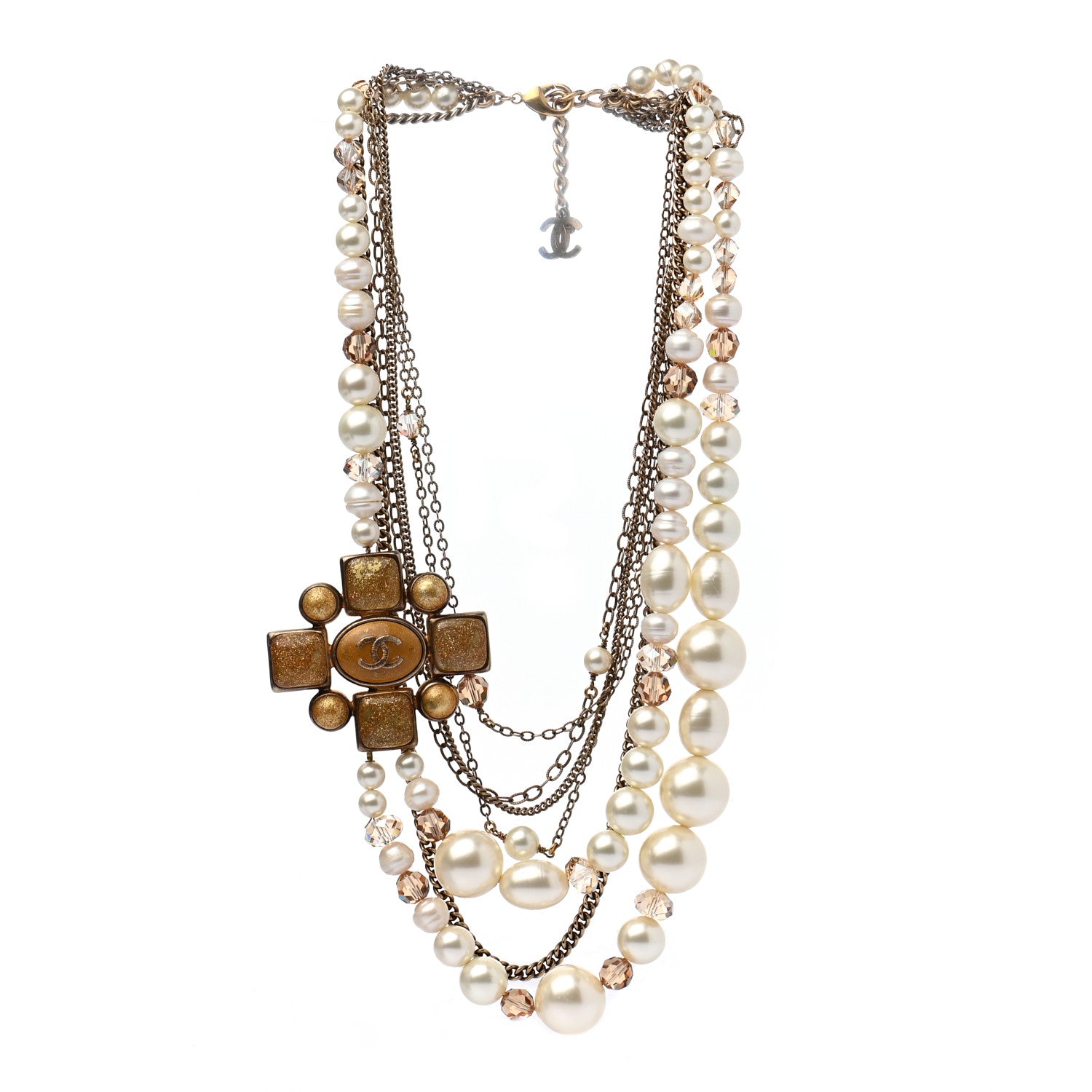 Chanel Glass Pearl Gripoix Necklace 3 of 5