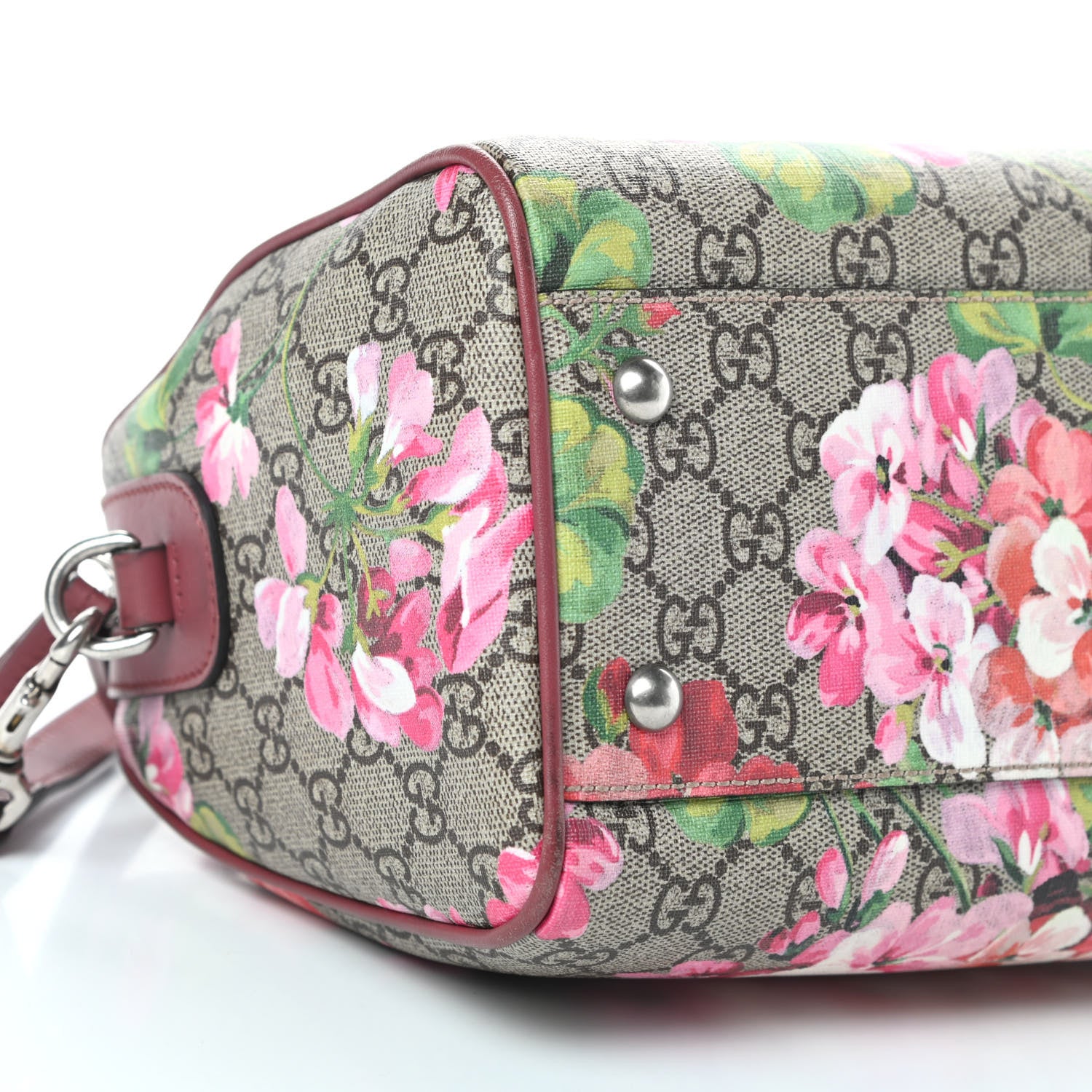Gucci GG Supreme Monogram Blooms Small Boston Beige Multicolor Dry Rose 11 of 16