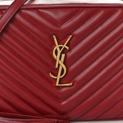 Saint Laurent Calfskin Matelasse Monogram Lou Camera Bag Opyum Red 8 of 10