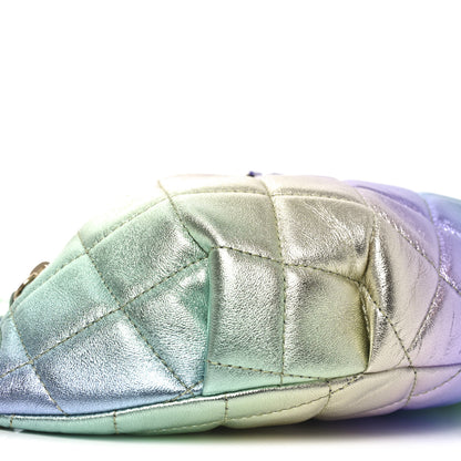 Chanel Gradient Metallic Lambskin Quilted Walking Mood Waist Bag Fanny Pack Pink Purple Green 8 of 9
