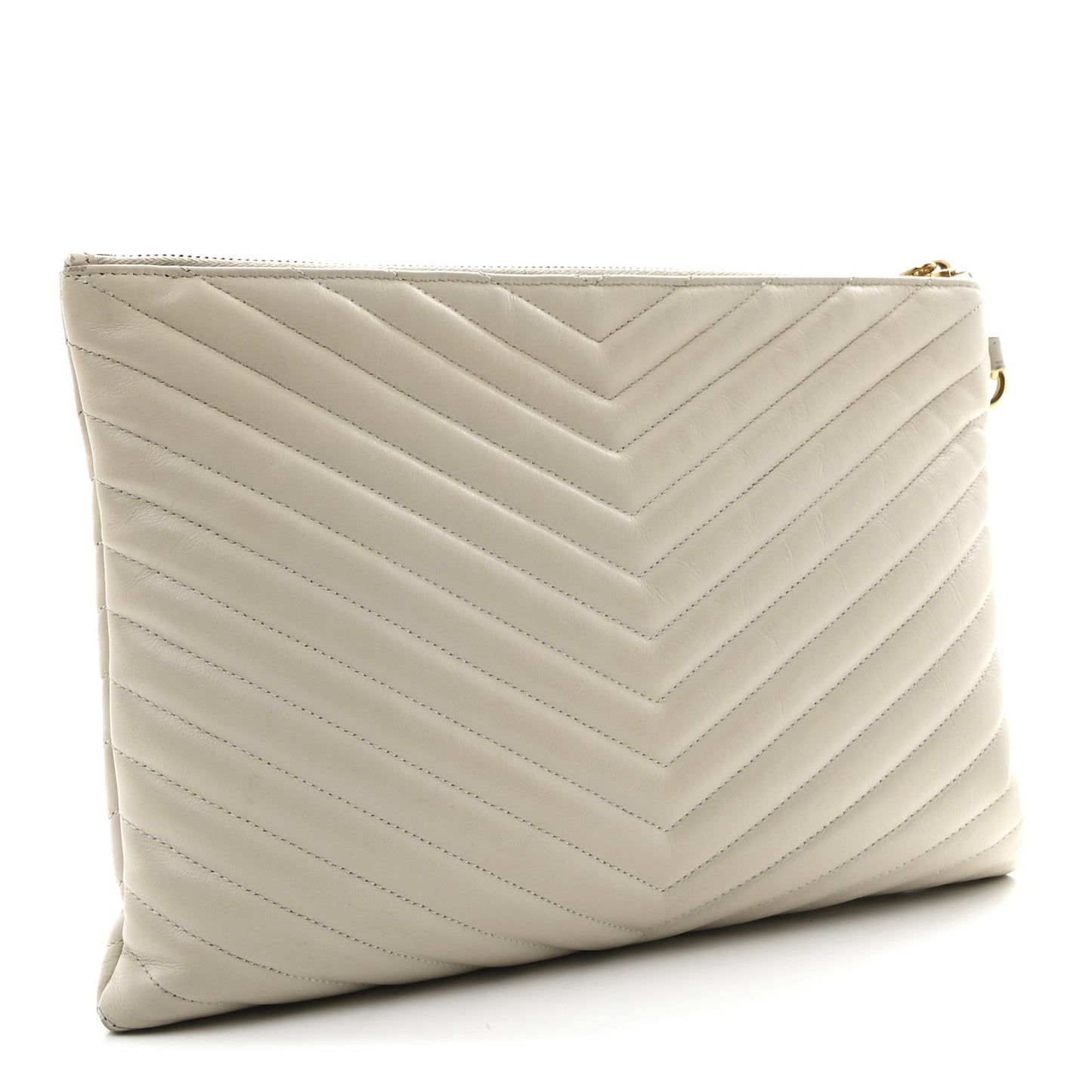 Calfskin Matelasse Monogram Cassandre Tablet Pouch Sea Salt