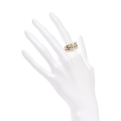 Cartier 18K Pink Yellow White Gold Diamond 11mm C De Ring 56 7.5 2 of 5