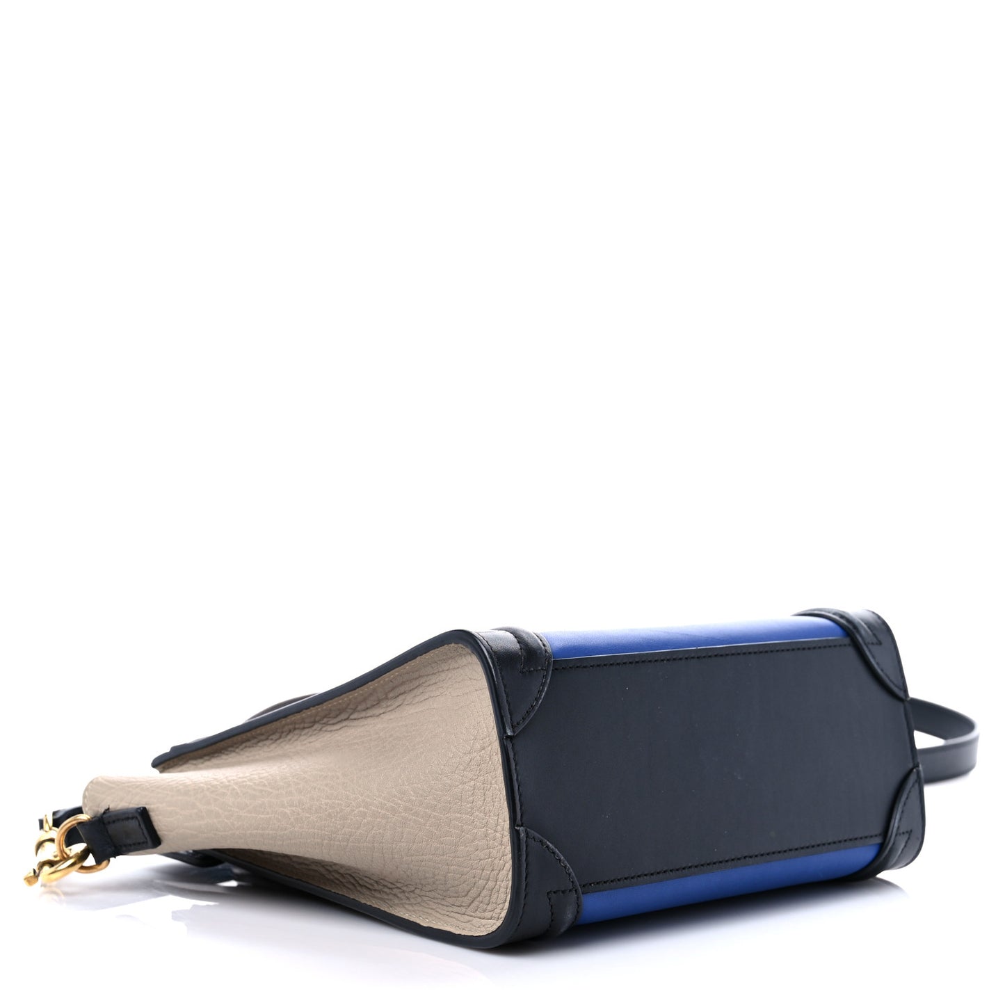 Smooth Calfskin Bullhide Nano Tri-Color Luggage Indigo
