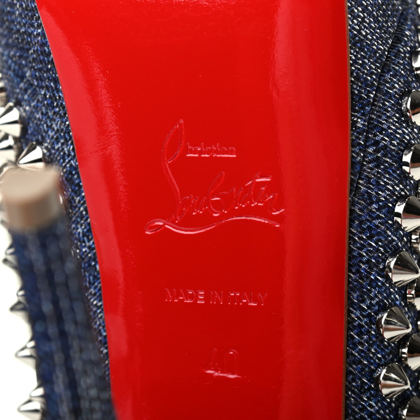 Denim Lame Lady Peep Spikes 150 Pumps 40 Blue
