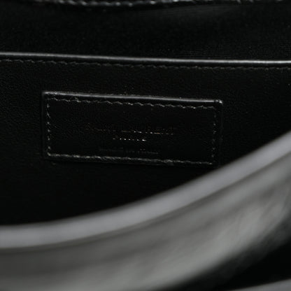 Saint Laurent Crinkled Calfskin Matelasse Monogram Baby Niki Chain Satchel Black 6 of 10