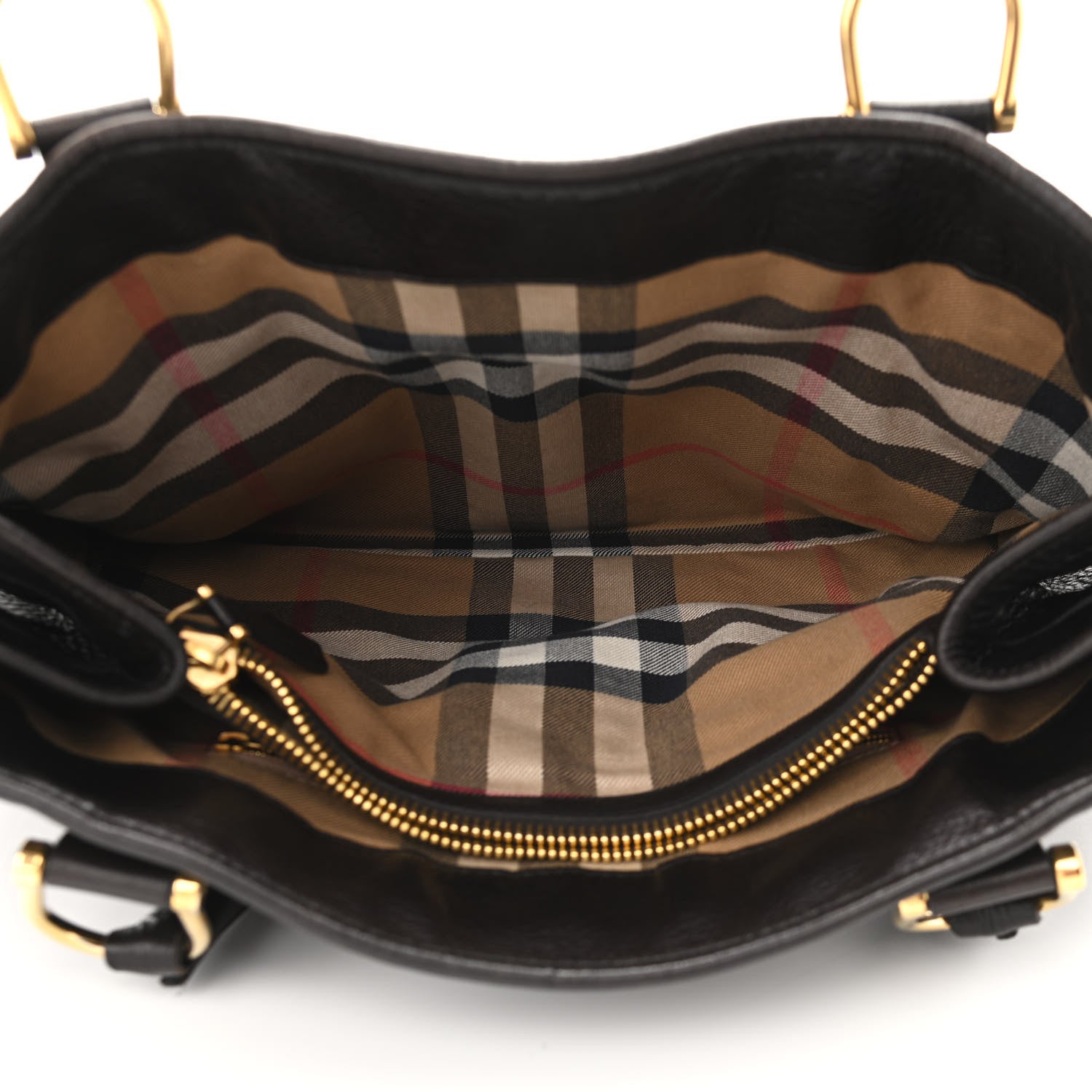 Burberry Calfskin Buckle Tote Dark Brown 5 of 13