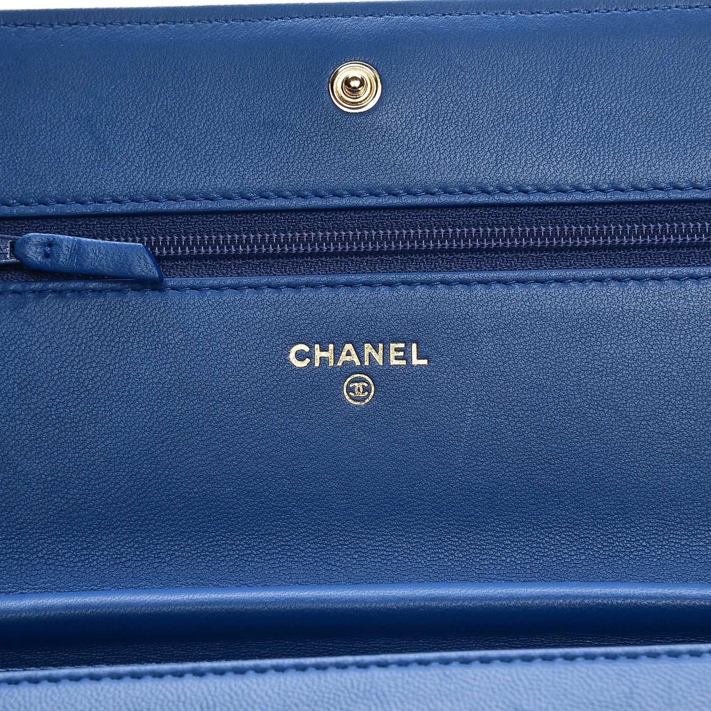 Lambskin Quilted Boy Wallet On Chain WOC Blue