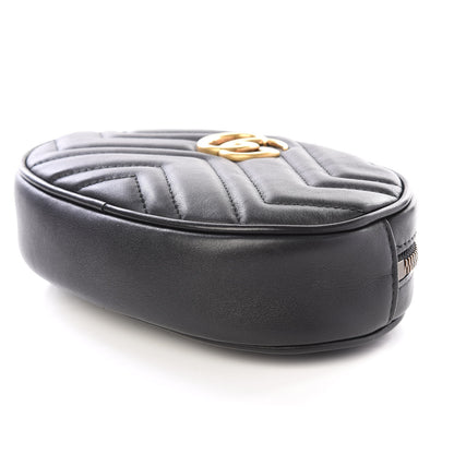 Gucci Calfskin Matelasse GG Marmont Belt Bag 85 34 Black 6 of 9
