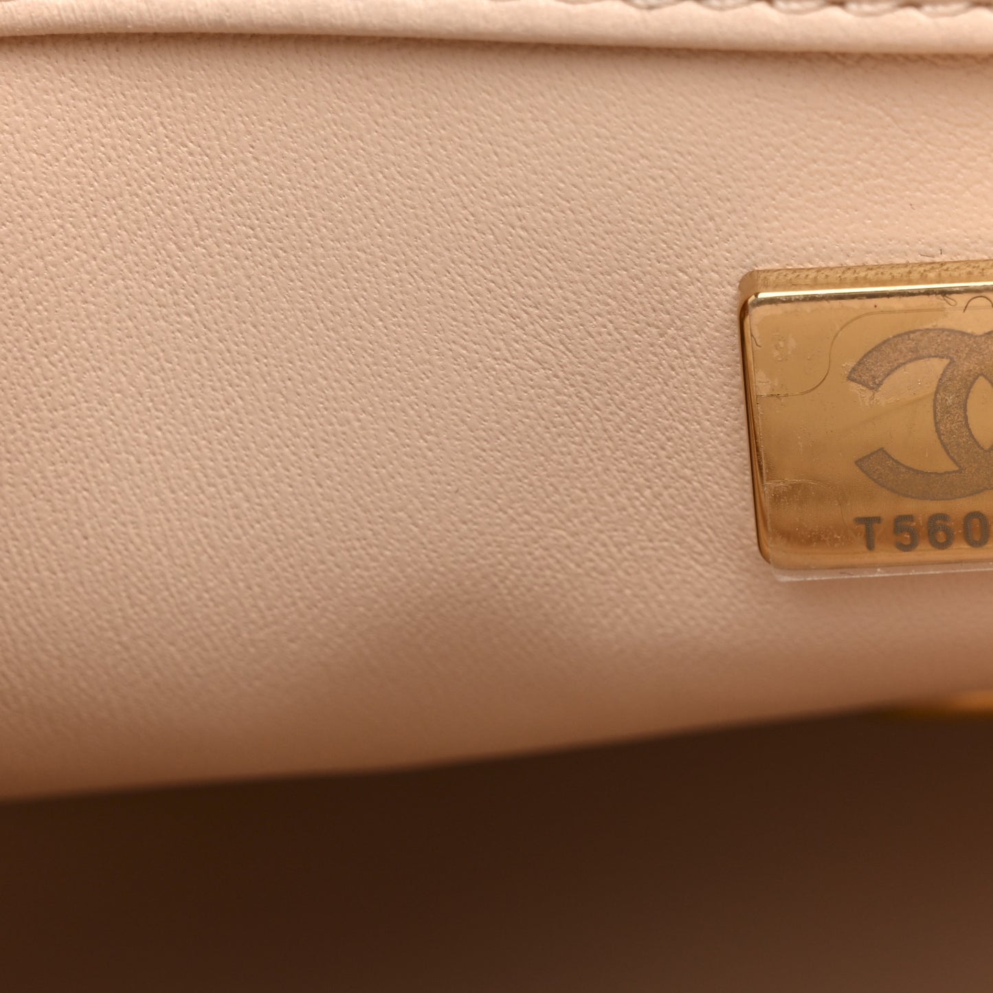Lambskin Quilted Mini Pearl Crush Flap Light Beige