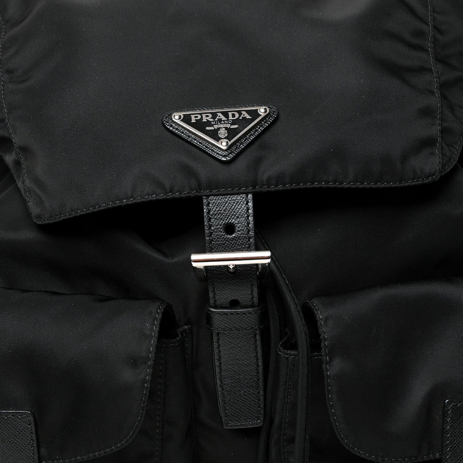 Prada Tessuto Nylon Saffiano Medium Backpack Black 6 of 10