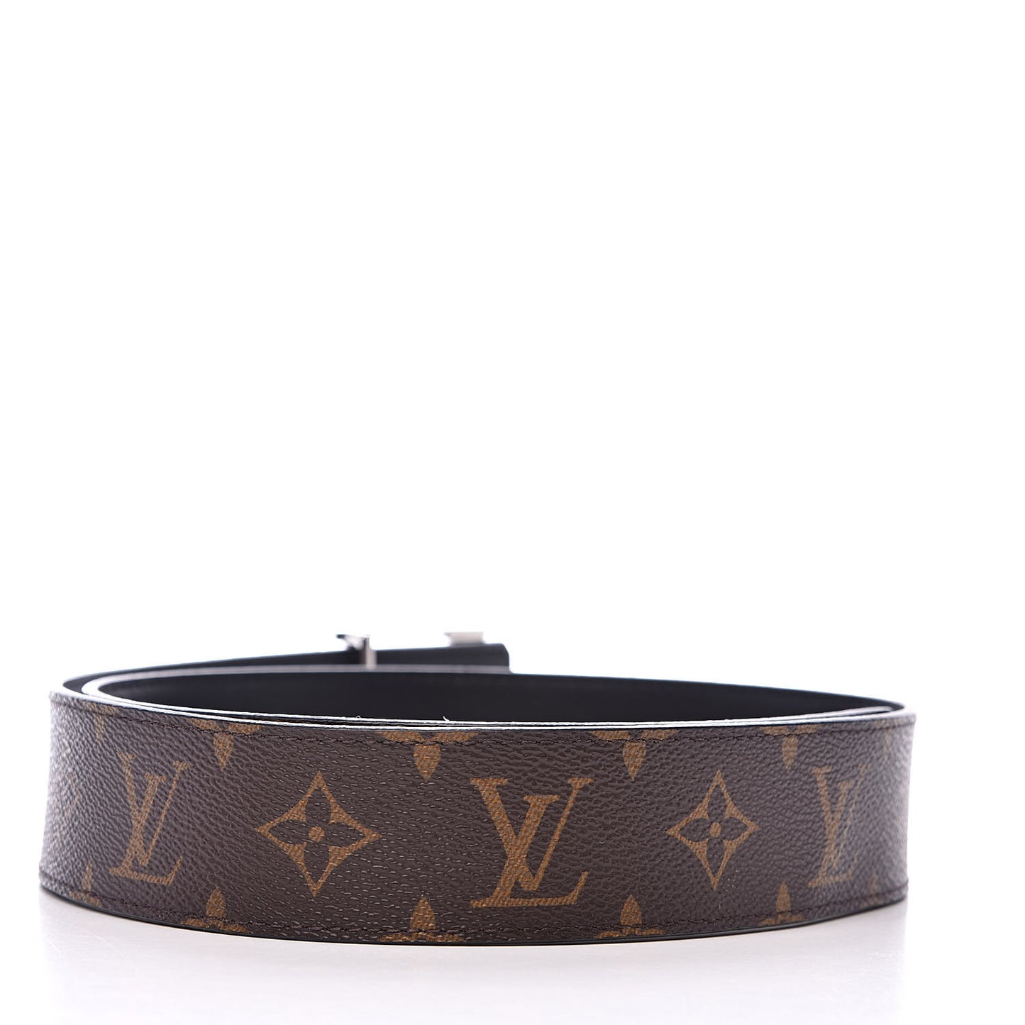 Calfskin Monogram 30mm LV Initiales Reversible Belt 85 34 Black