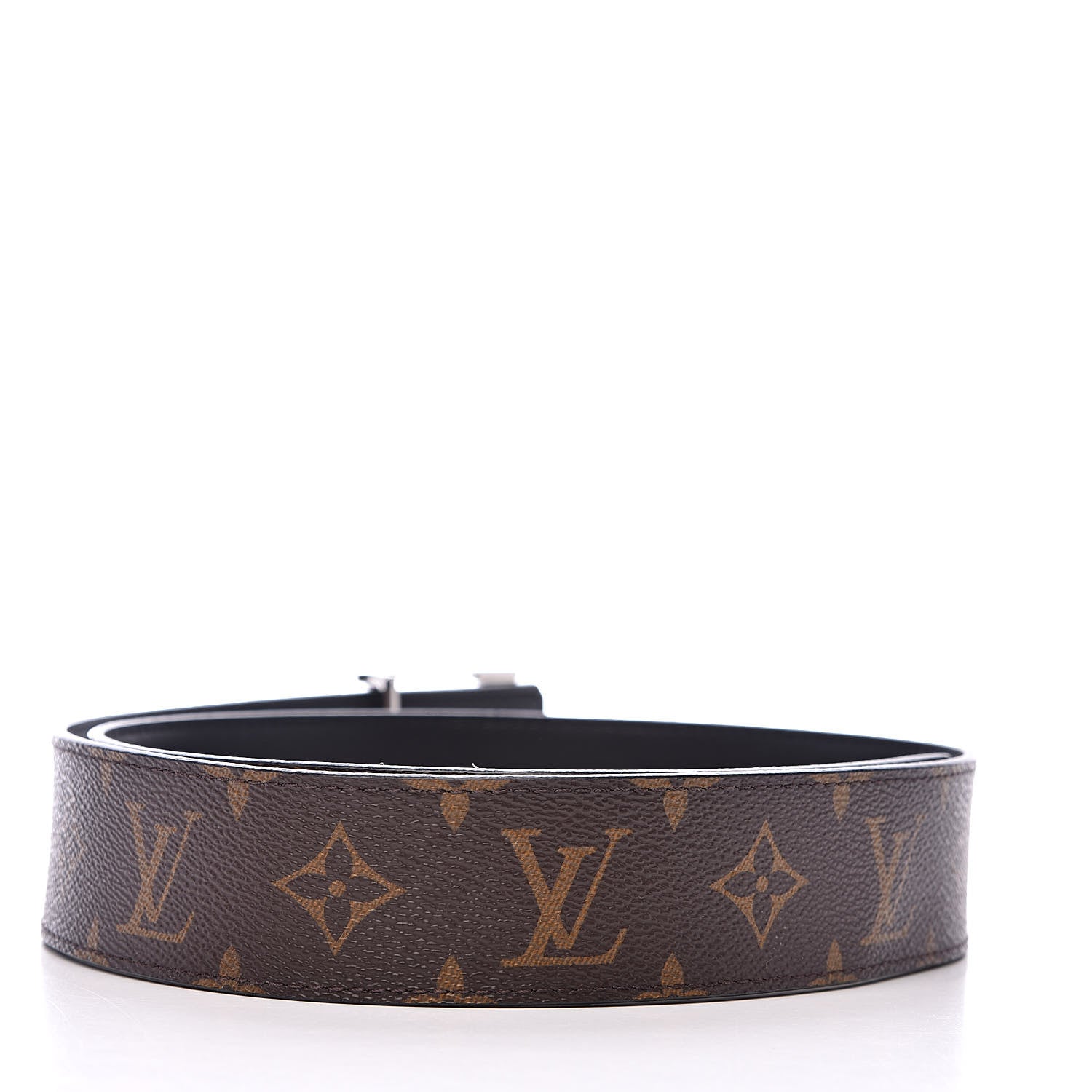 Louis Vuitton Calfskin Monogram 30mm LV Initiales Reversible Belt 85 34 Black 3 of 6
