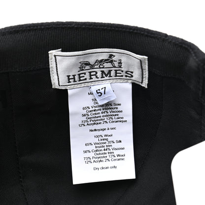 Hermes Wool Davis Varsity Hat 57 Black 8 of 8