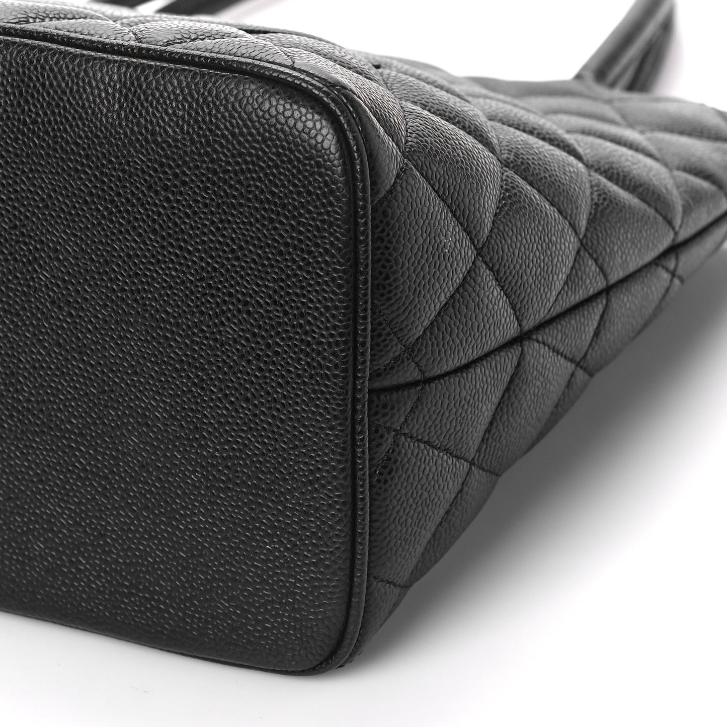 Caviar Quilted Medallion Tote Black