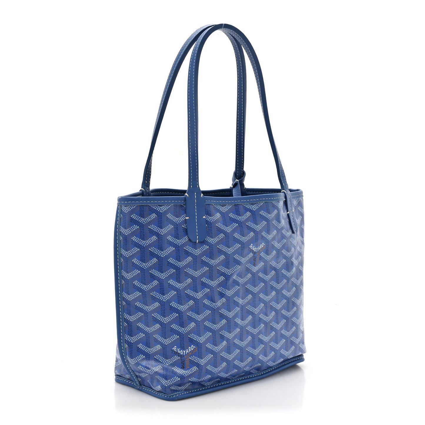 Goyardine Reversible Mini Anjou Sky Blue