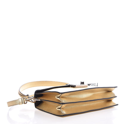 Prada Saffiano Lux Sound Shoulder Bag Gold 5 of 9