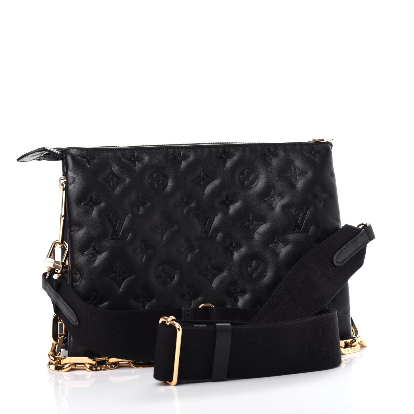 Lambskin Embossed Monogram Coussin PM Black