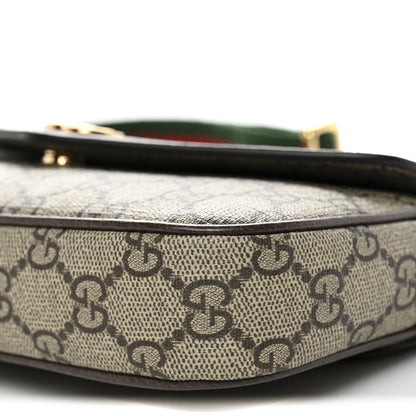 Gucci GG Supreme Monogram Textured Dollar Calfskin Web Mini Ophidia Envelope Shoulder Bag Beige Ebony New Acero 10 of 10