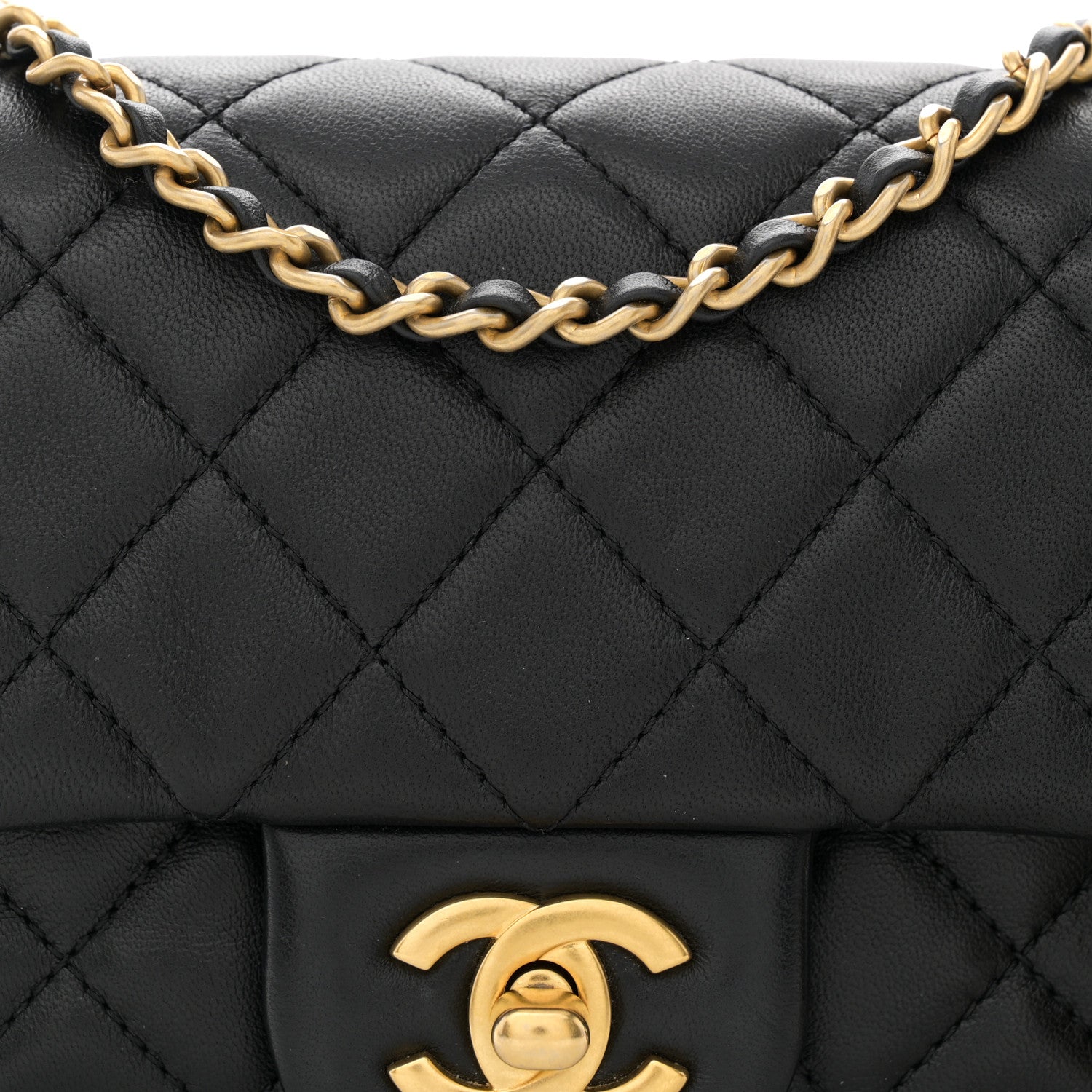 Chanel Lambskin Quilted Mini Rectangular Pearl Crush Flap Black 8 of 11
