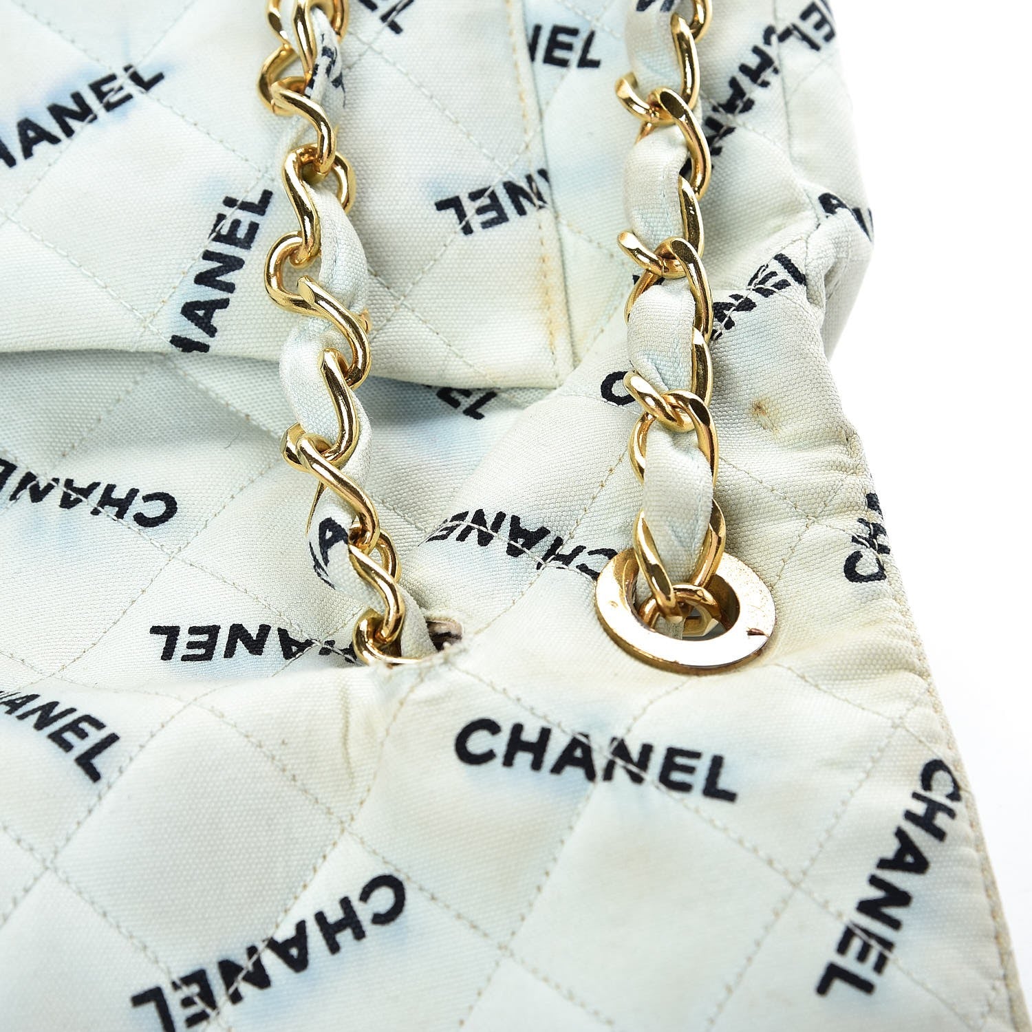 Chanel Canvas Quilted XL Jumbo Single Flap Green 15 of 24