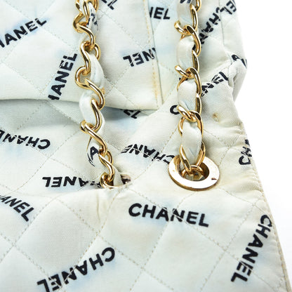 Chanel Canvas Quilted XL Jumbo Single Flap Green 15 of 24