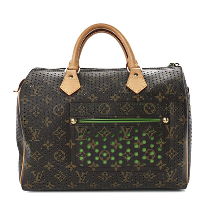 Louis Vuitton Monogram Perforated Speedy 30 Green 1 of 11