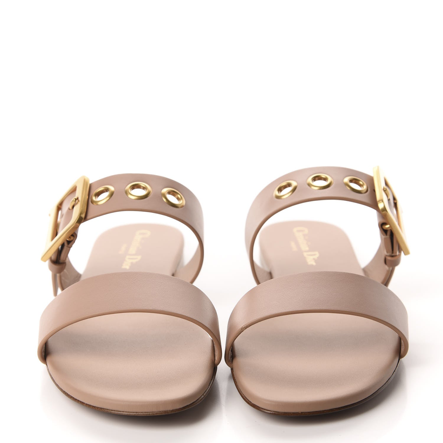 Christian Dior Calfskin D-Dior Slide Sandals 39.5 Rose De Vents 2 of 10