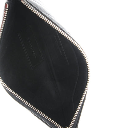 Saint Laurent Grain De Poudre Chevron Monogram Bill Pouch Black 4 of 5